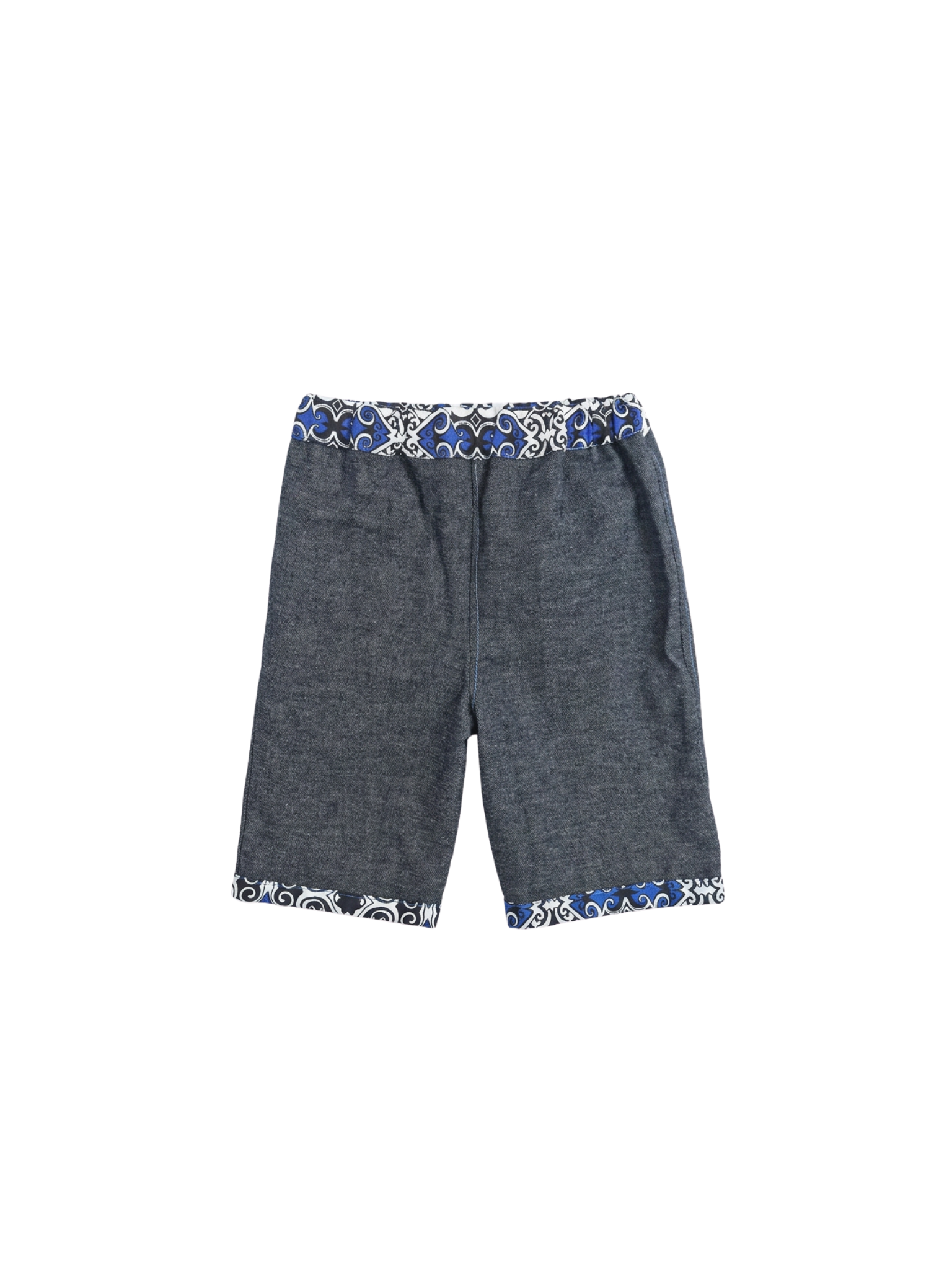 Handmade Blue Print Shirt & Shorts Set – Size 1–2