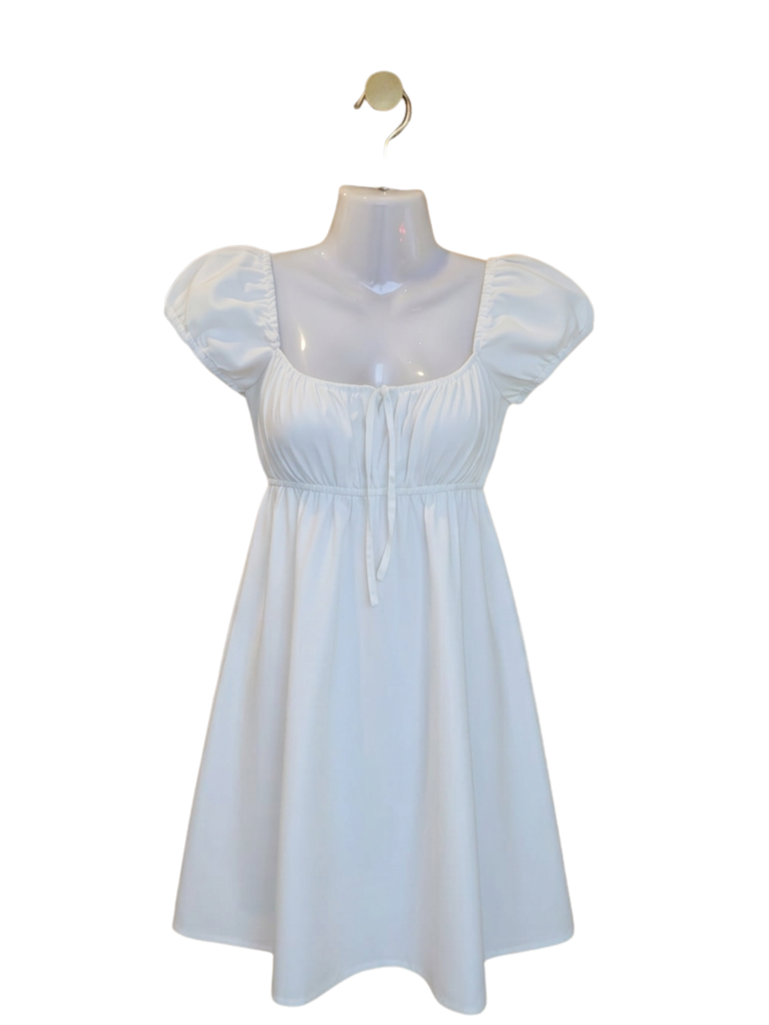 H&M White Puff Sleeve Mini Dress