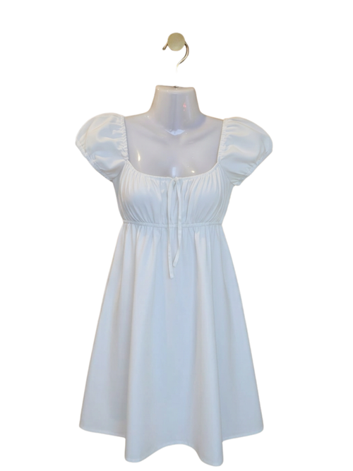 H&M White Puff Sleeve Mini Dress