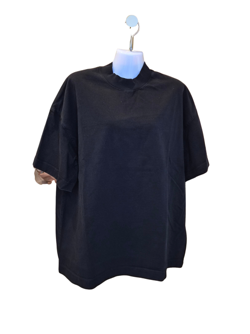 IDLT Black Oversized Mock Neck T-Shirt – Size M