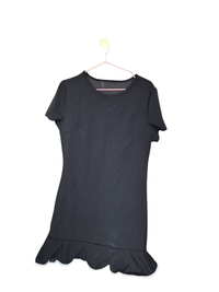 Black Ruffle Hem Mini Dress – Size Free