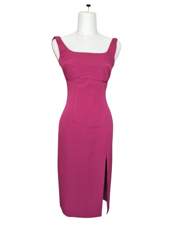 Dressing Paula Magenta Bodycon Midi Dress – Size UK 6 / XS