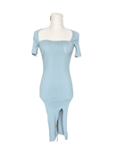 Ribbed Knit Midi Dress – Powder Blue Size S