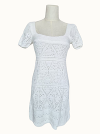 White Knit Mini Dress (Size S)
