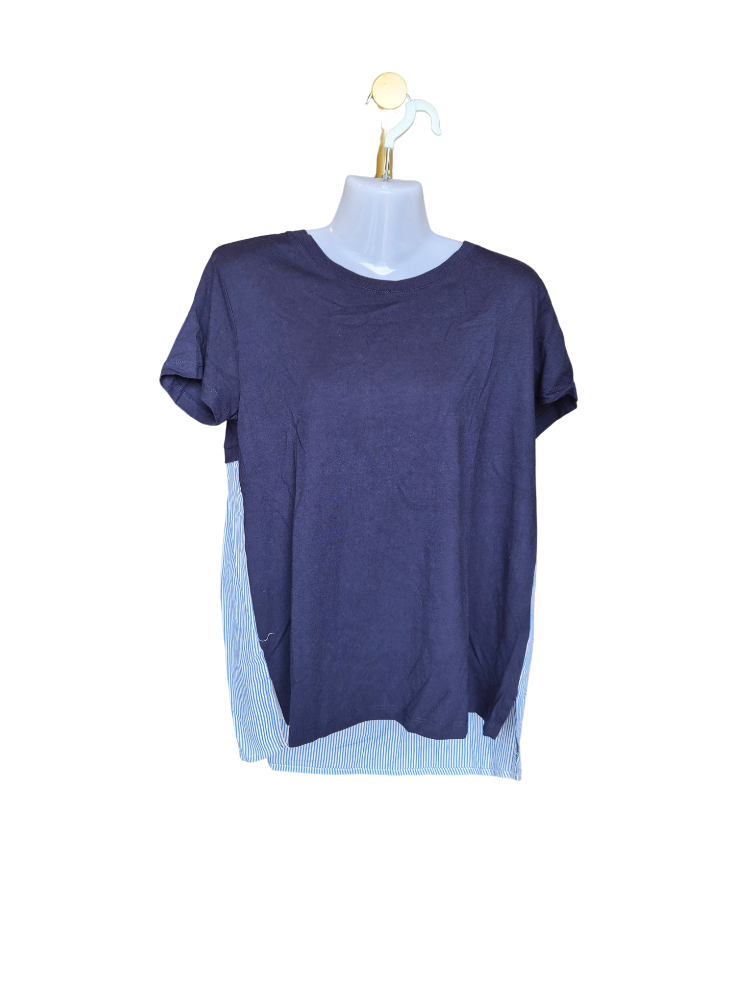 Oasis Layered Stripe Hem Top | Navy | Size M