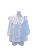 White Ruffle Collar Blouse