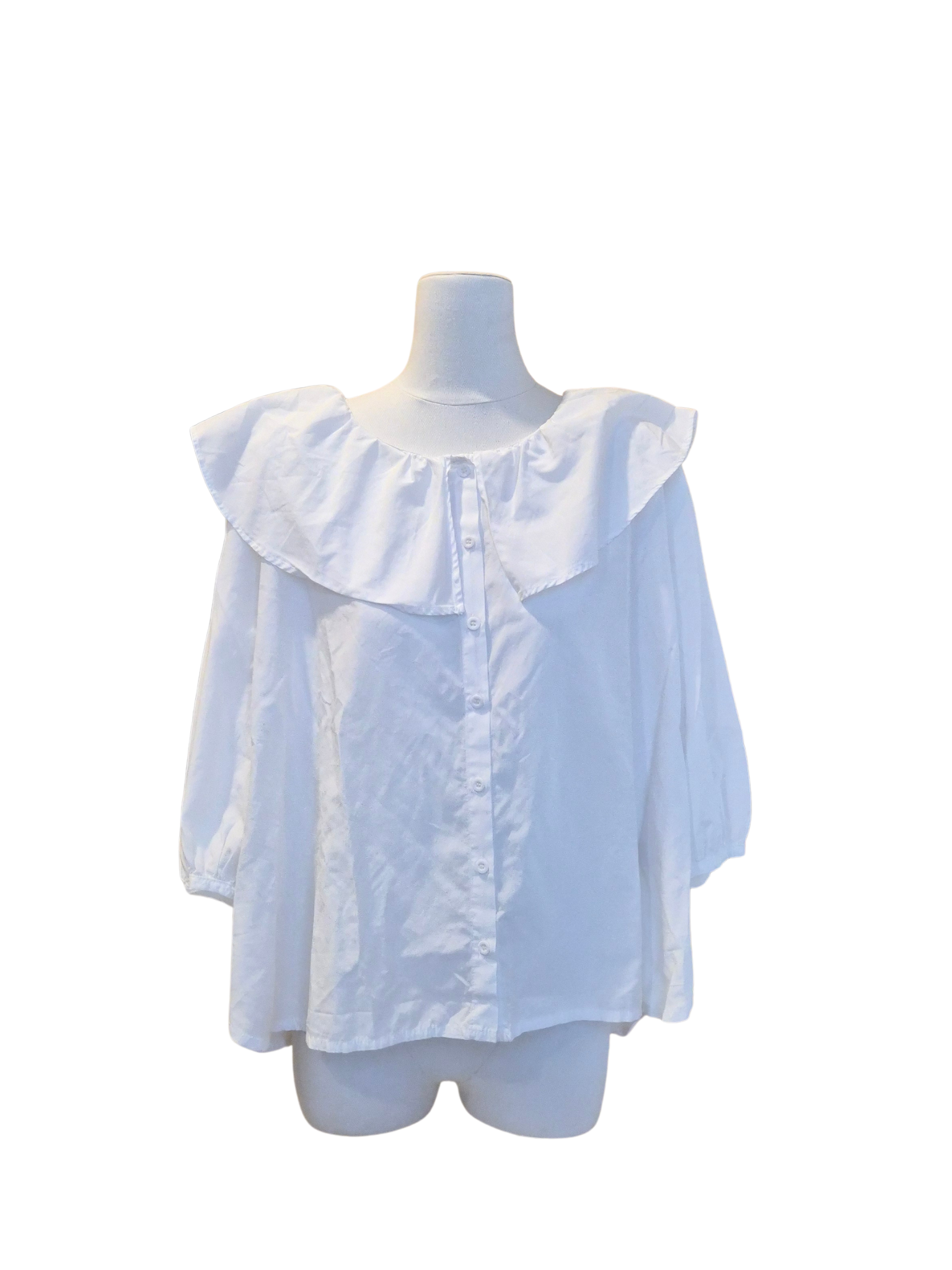White Ruffle Collar Blouse