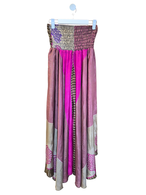 Handmade 100% Silk Convertible Maxi Skirt / Strapless Dress
