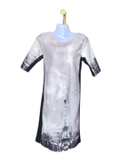 Paris Eiffel Tower Print Shift Dress – Size S (Estimated)