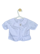 Handmade Baby Blue Lace Collar Blouse (0–6 Months)