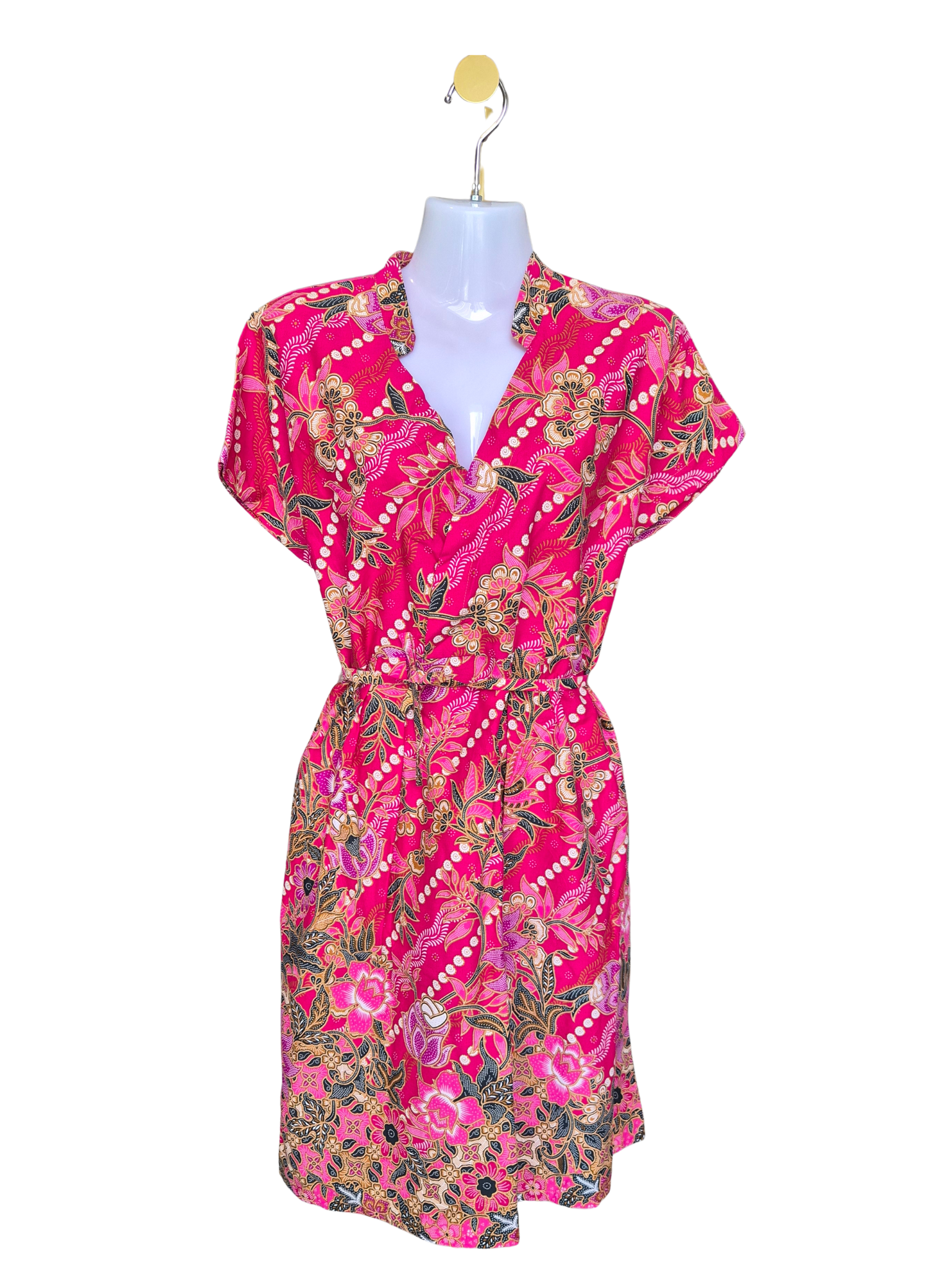 KANOE Pink Batik Wrap Dress – Size S/ XS