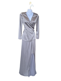 Zoo Basics by My Apparel Zoo Satin Wrap Maxi Dress – Size XS