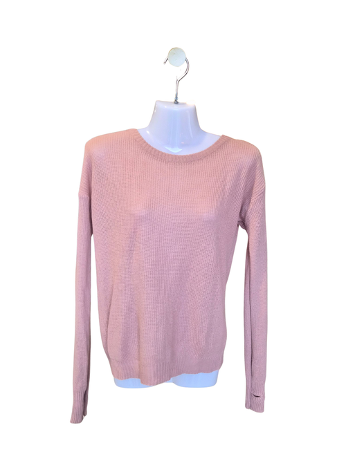 Soft Pink Waffle Knit Sweater – Size S (estimated)