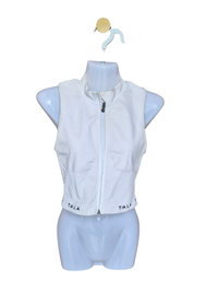 TALA White Zip-Up Active Crop Top – Size Not Indicated (Fits S–M)