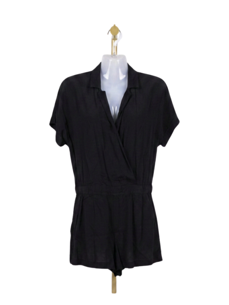 Black Wrap-Style Playsuit – Size S (estimated)