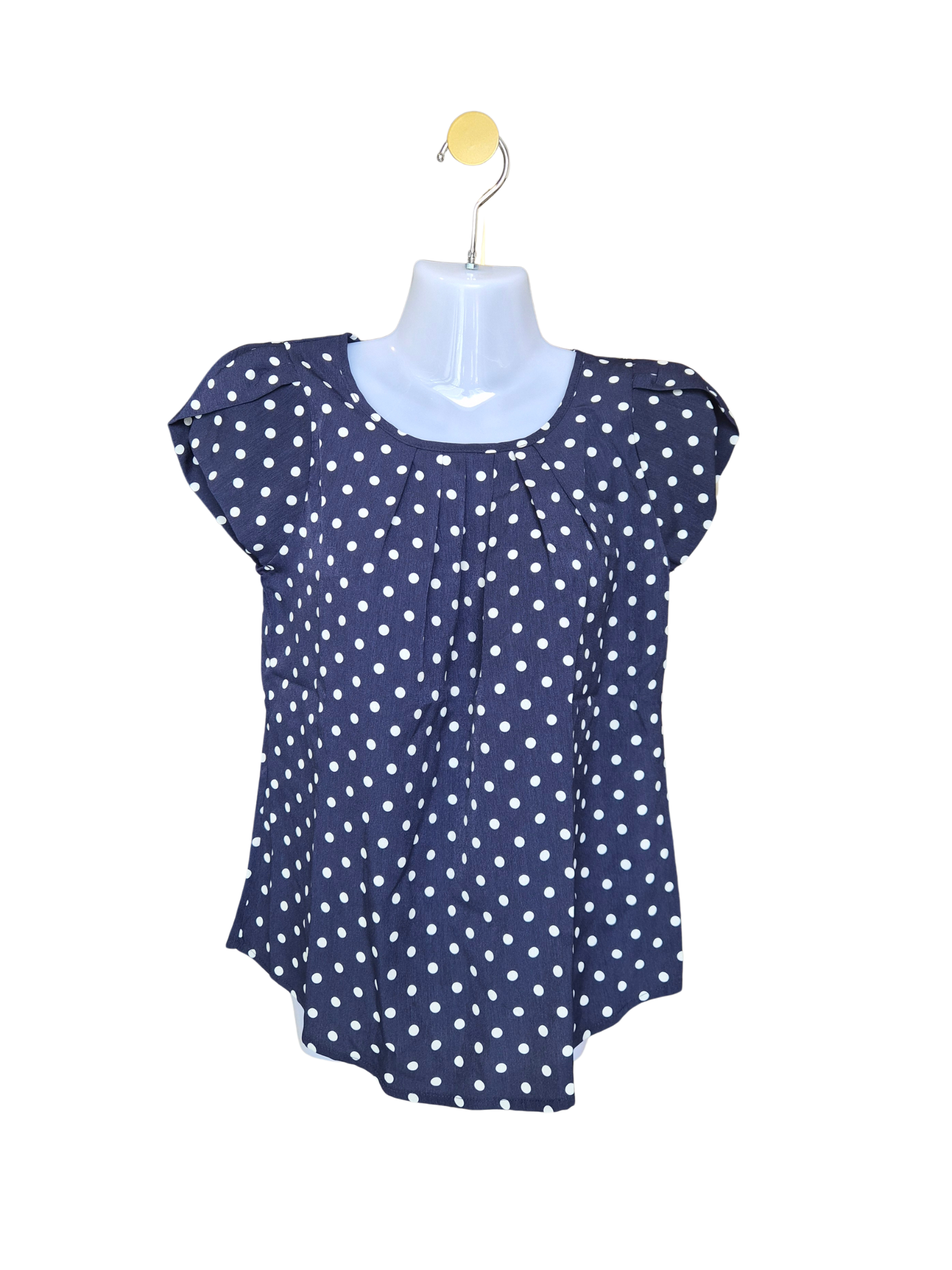 SHEIN Navy Polka Dot Blouse – Size XS