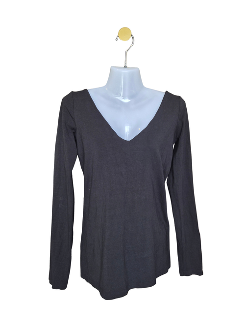 Armani Exchange Black Deep V Long Sleeve Top – Size M