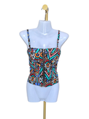 Geometric Print Corset Cami Top – Size S (Estimated)