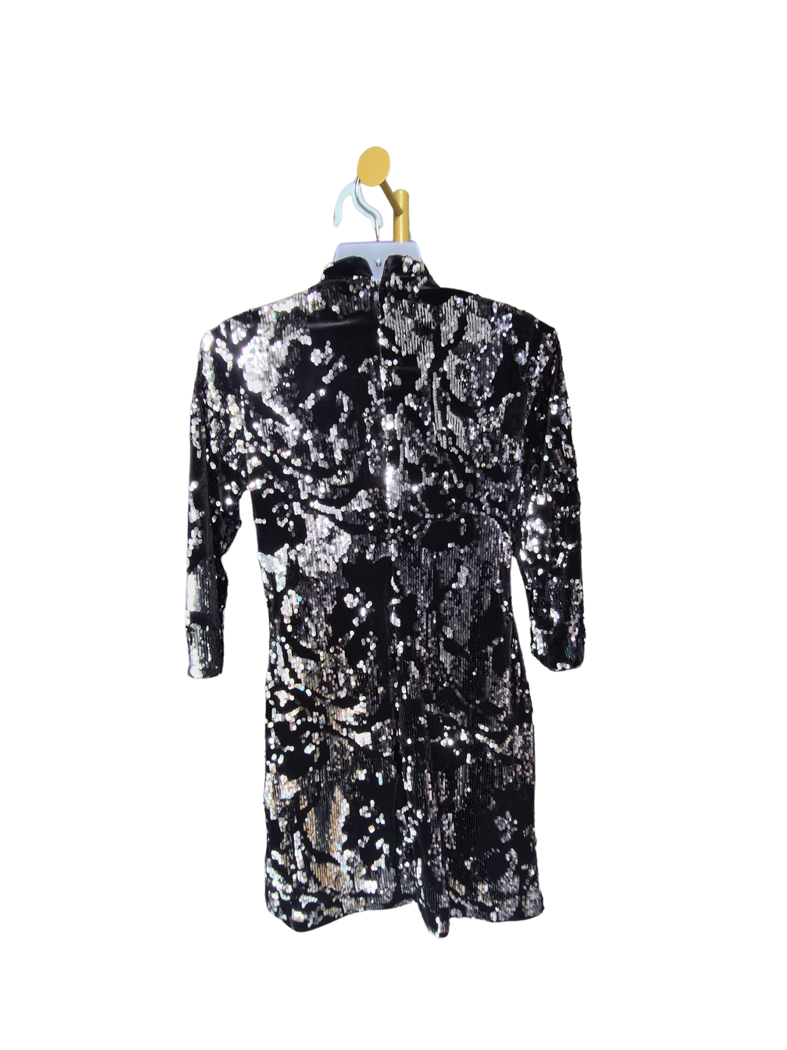 Zara Trafaluc Black Sequin Wrap Dress – Size S