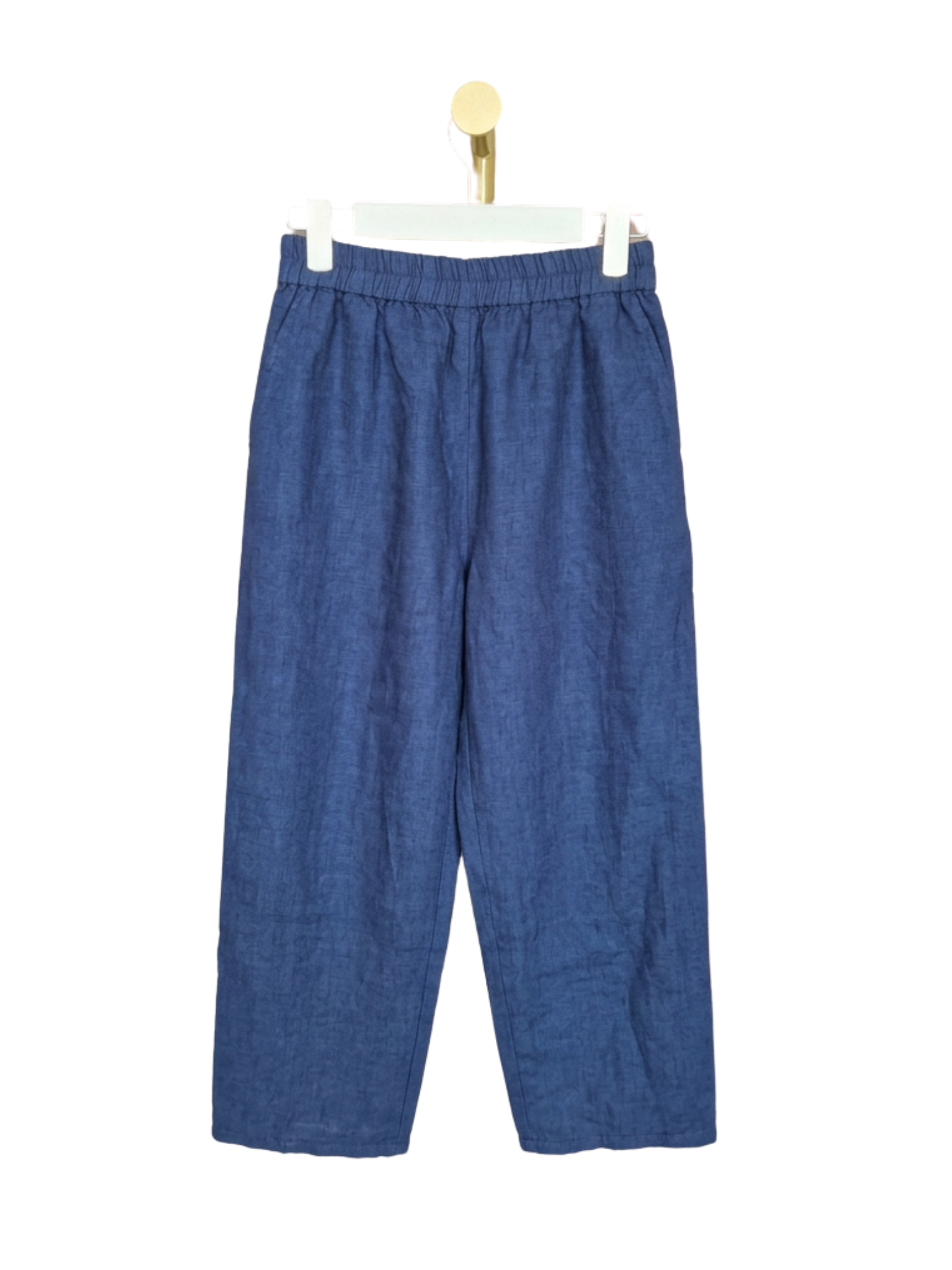 Blue Chambray Wide-Leg Pants