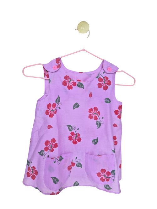 Handmade Pink Hibiscus Top & Trousers Set – Size 1–2 Years