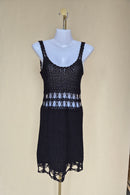 Black Crochet Cover-Up Dress (Anbem) Size M