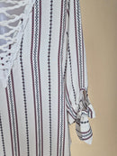 DSM Korea White Boho Lace-Up Blouse (S/M)