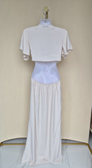 SHEIN Cream Cut-Out Maxi Dress – Size S