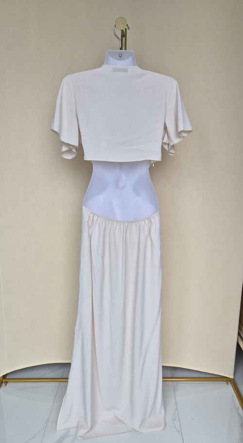 SHEIN Cream Cut-Out Maxi Dress – Size S