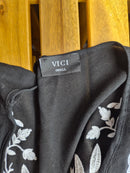 VICI Black Embroidered Floral Boho Blouse (Size S)