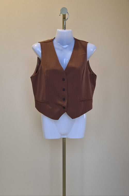 SHEIN Tailored Brown Waistcoat Vest – Size L