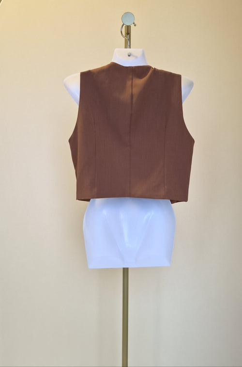 SHEIN Tailored Brown Waistcoat Vest – Size L