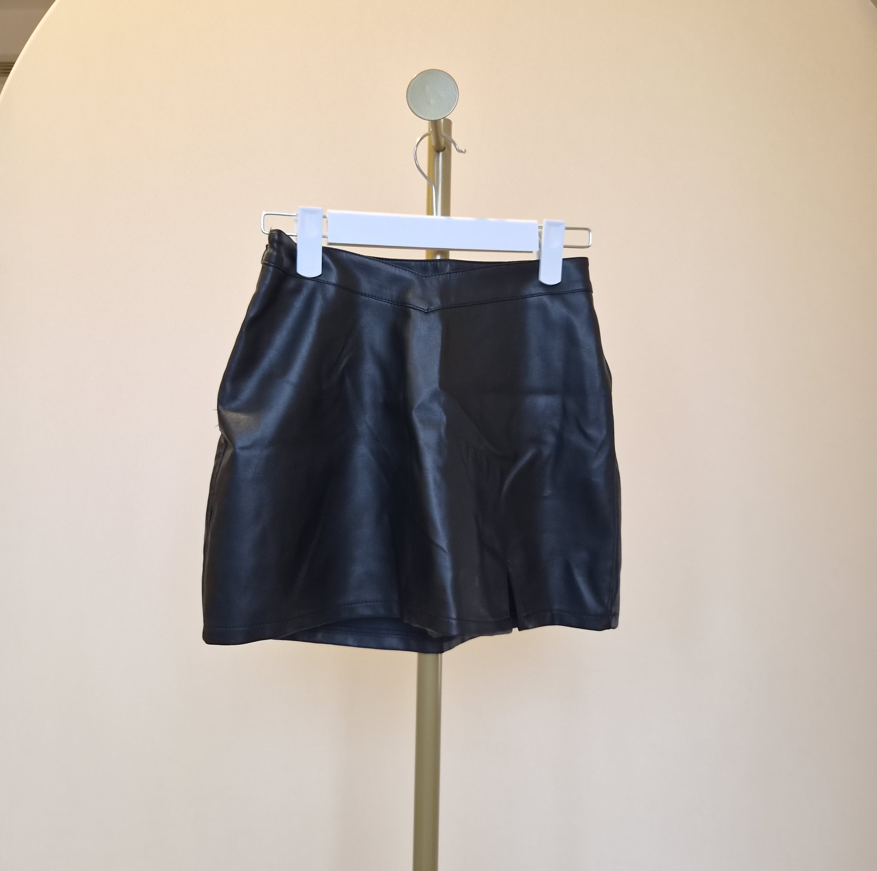 Black Faux Leather Skort – Size XS
