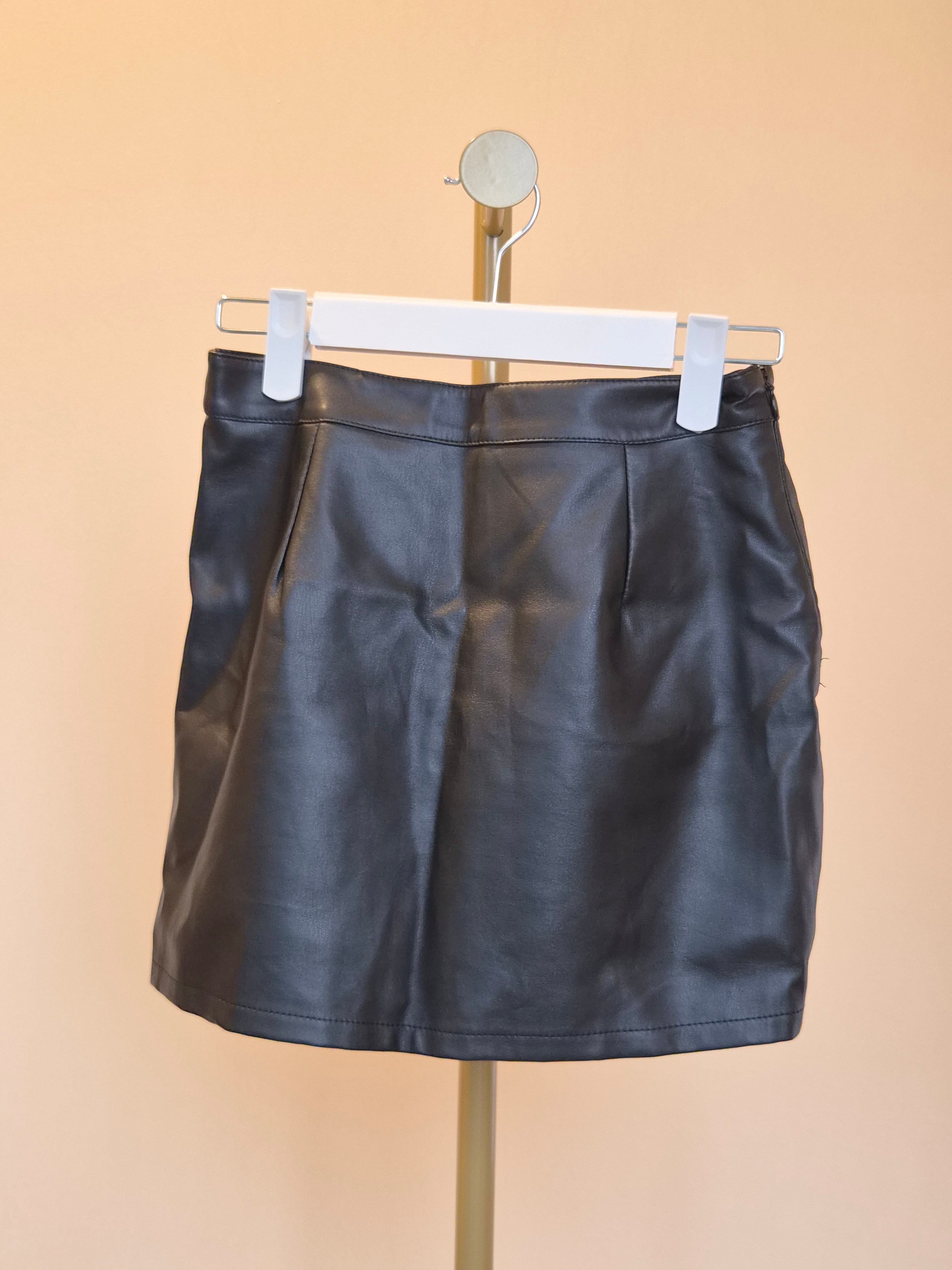Black Faux Leather Skort – Size XS