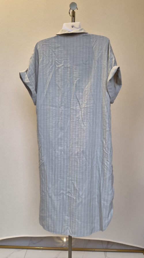 Light Blue Pinstripe Shirt Dress – Size L