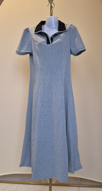 Grey Collared Knit Midi Dress – Size S