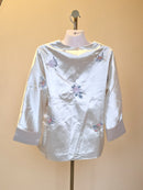 ih White Satin Embroidered Blouse – Size 3 (Approx. M)