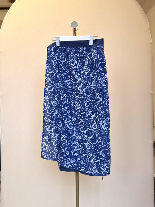 Shanshan Blue Floral Wrap Skirt – Size 2XL (Brand New)