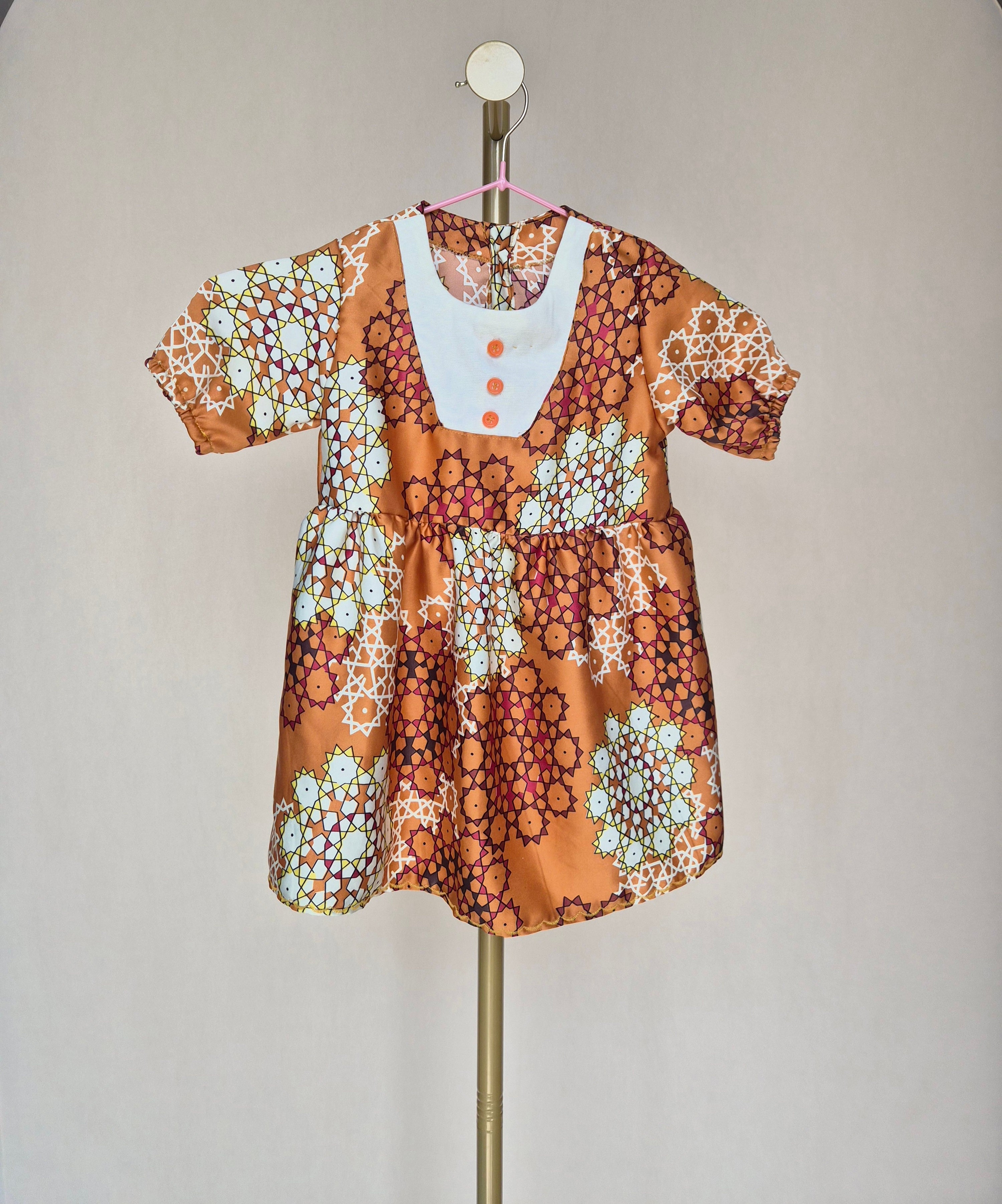 Handmade Girls' Geometric Print Dress (Brand New, not Pre-loved)