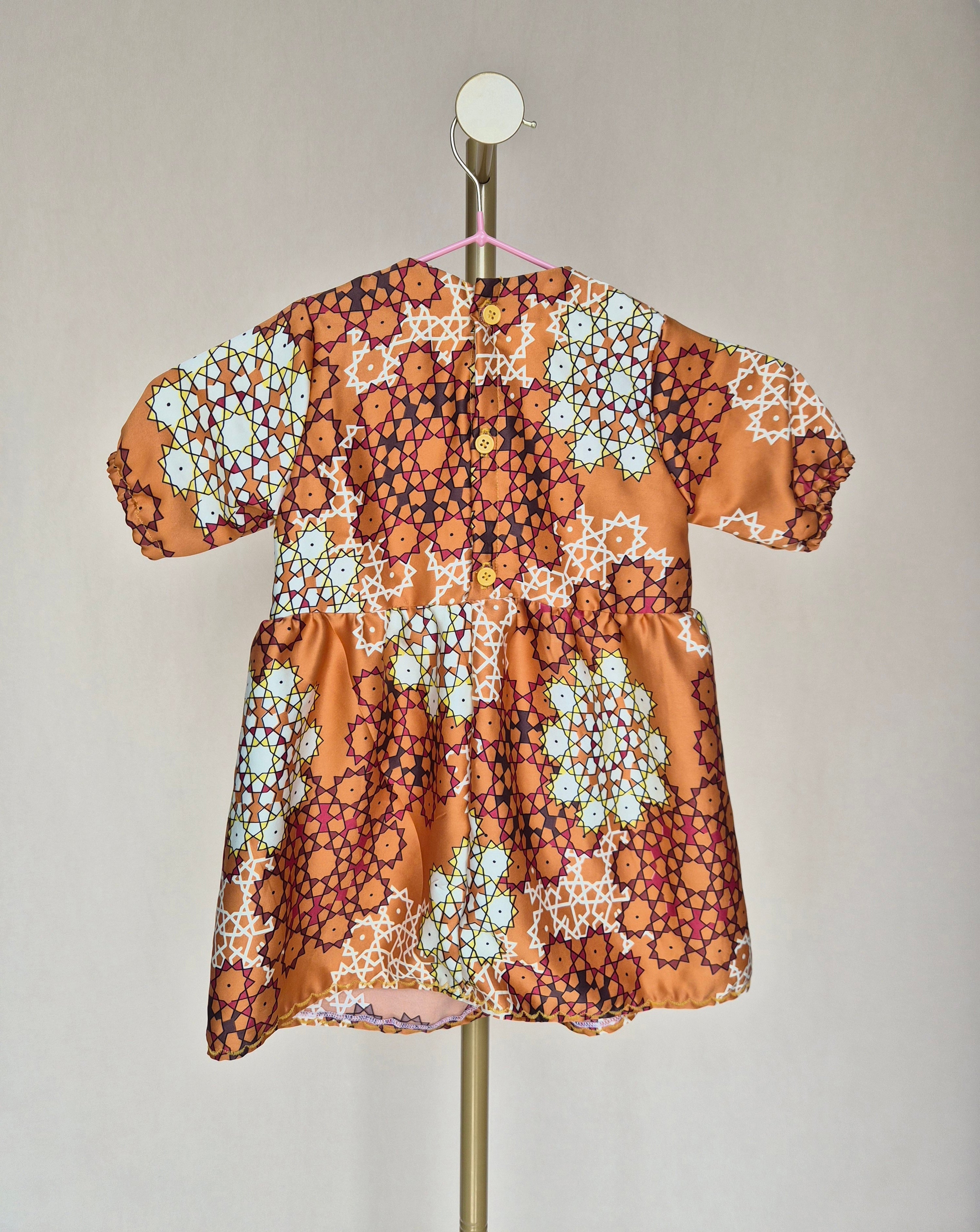 Handmade Girls' Geometric Print Dress (Brand New, not Pre-loved)
