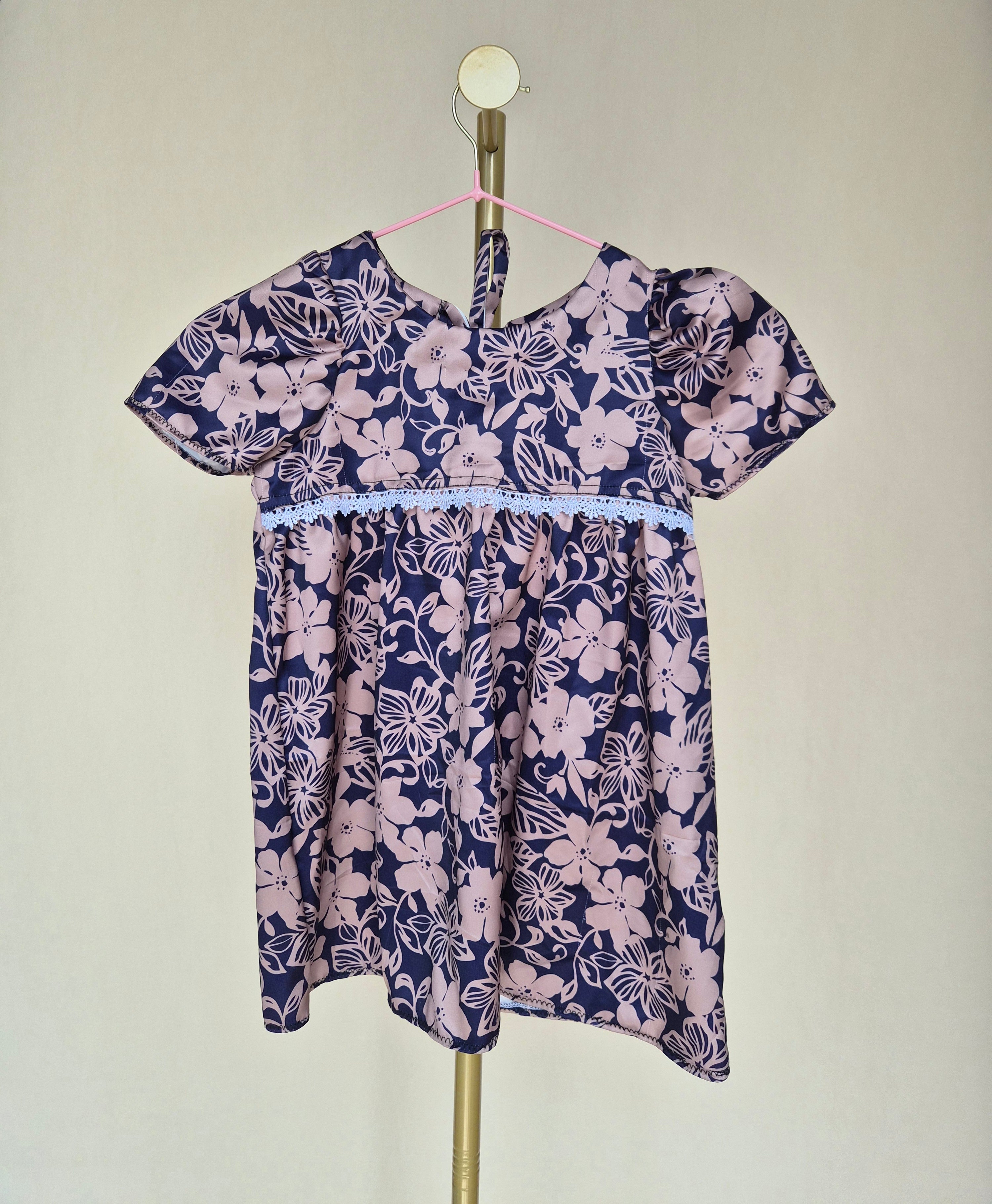 Handmade Girls' Floral Dress – Approx. Size 6