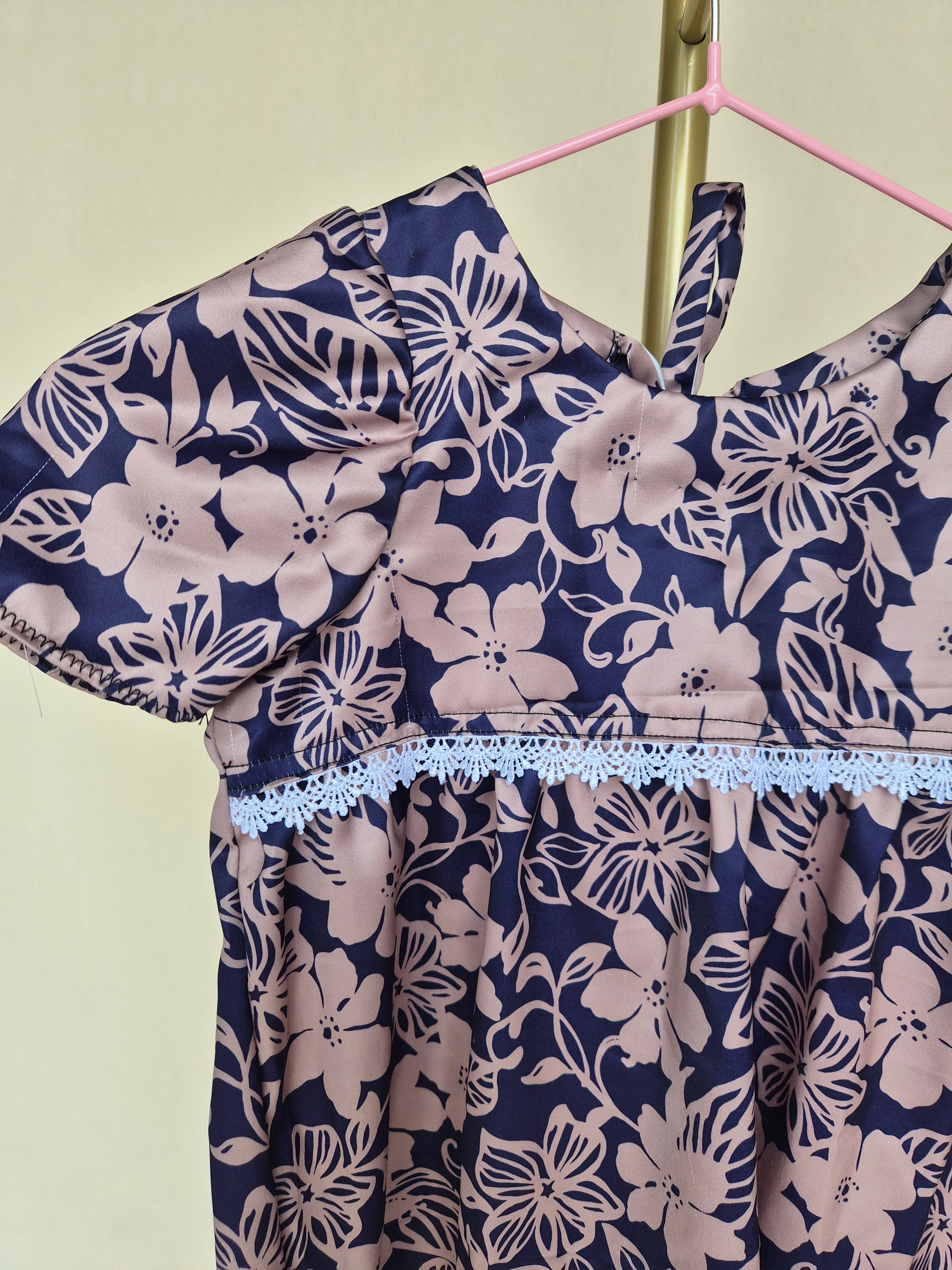 Handmade Girls' Floral Dress – Approx. Size 6