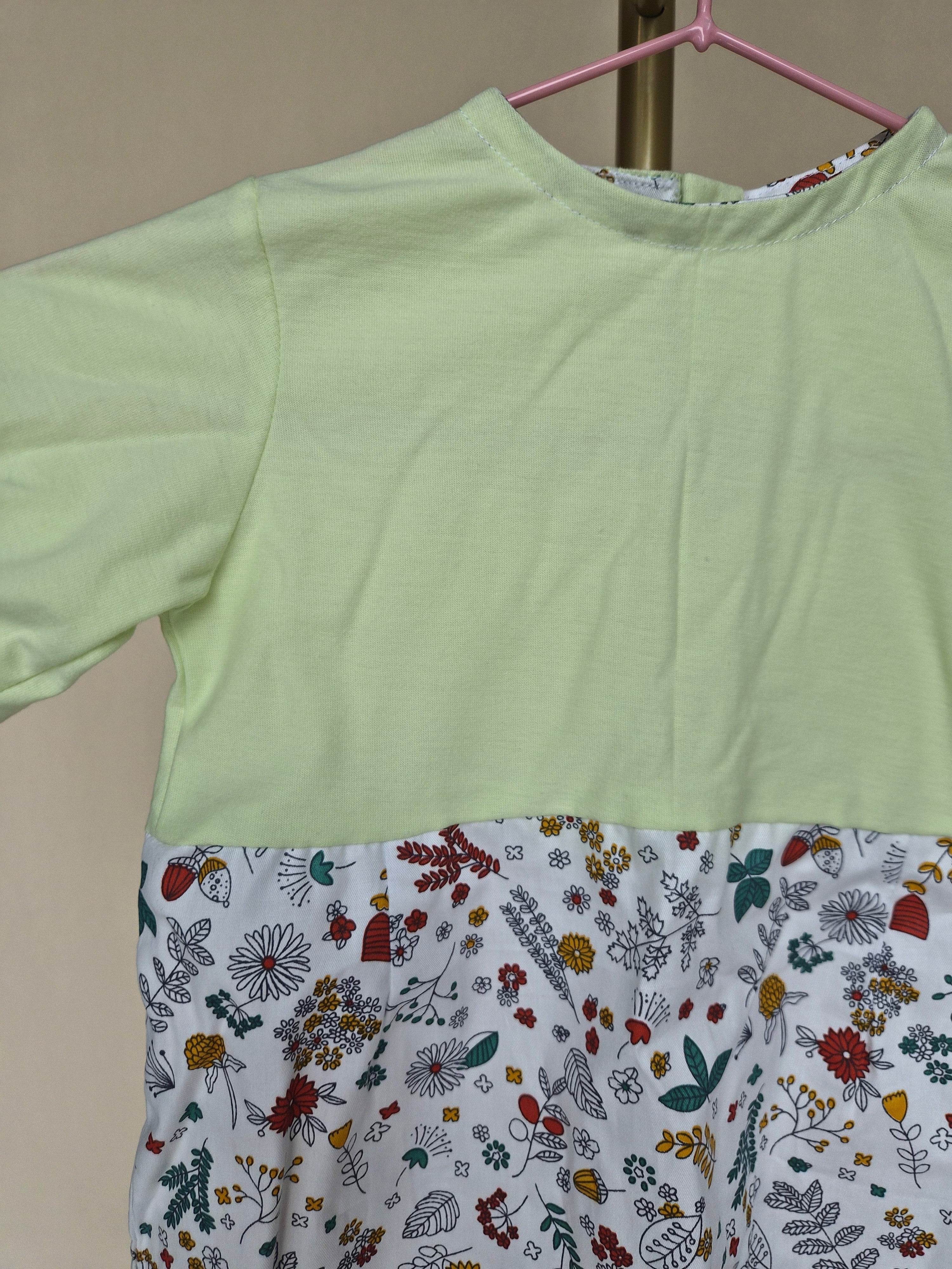 Handmade Kids' Lime Green Top & Pants Set – Approx. Size 4–5