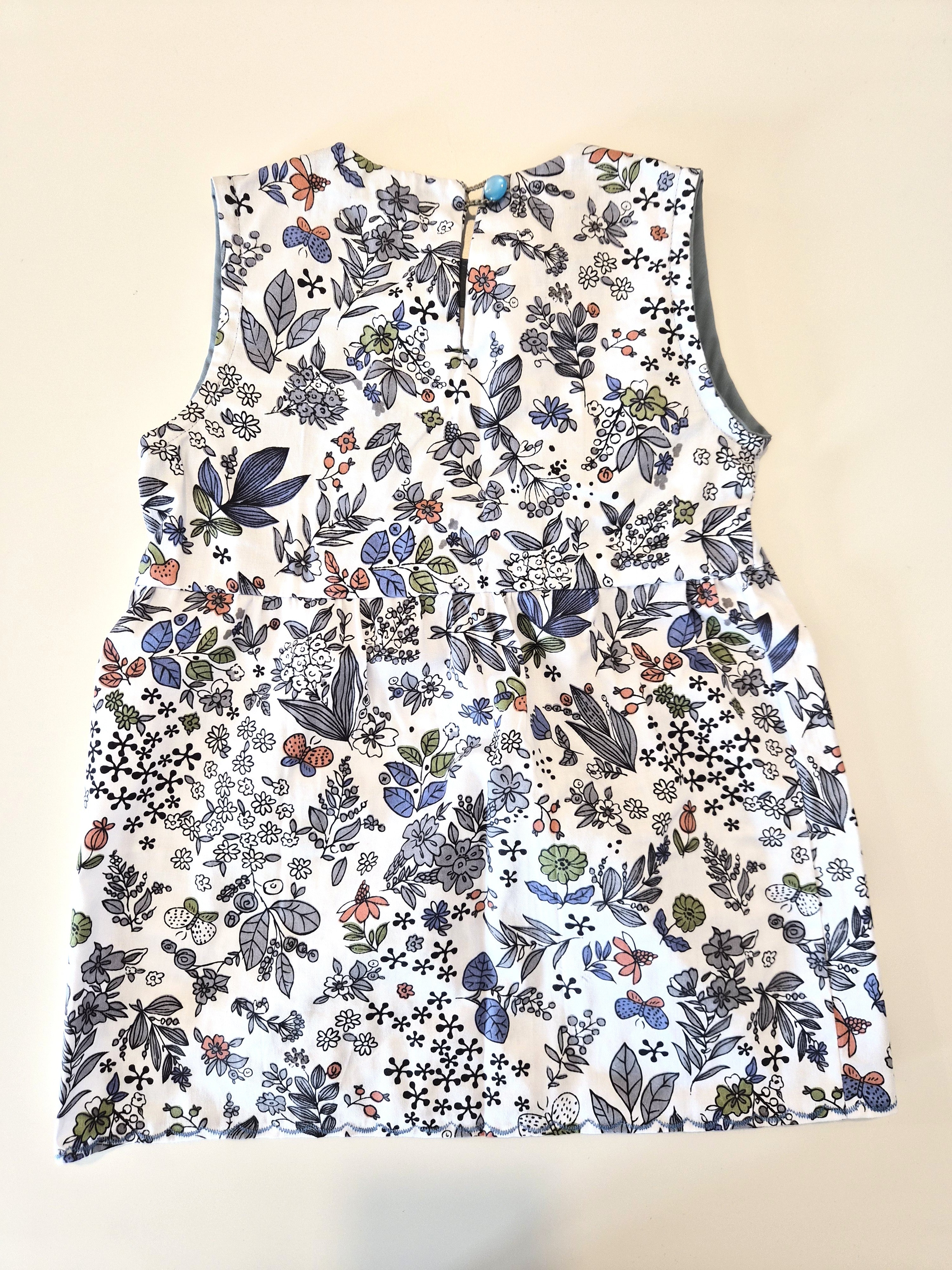 Handmade Botanical Print Girls Dress – Brand New (Size 4-5)