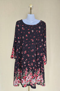 Floral Border Tunic Dress Size L / XL