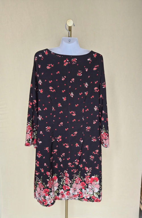 Floral Border Tunic Dress Size L / XL