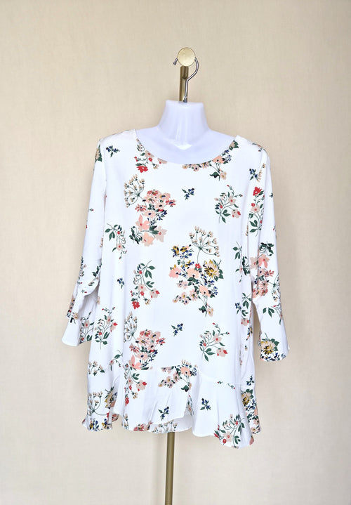 MS. READ White Floral Blouse – Size UK 16 (XL)