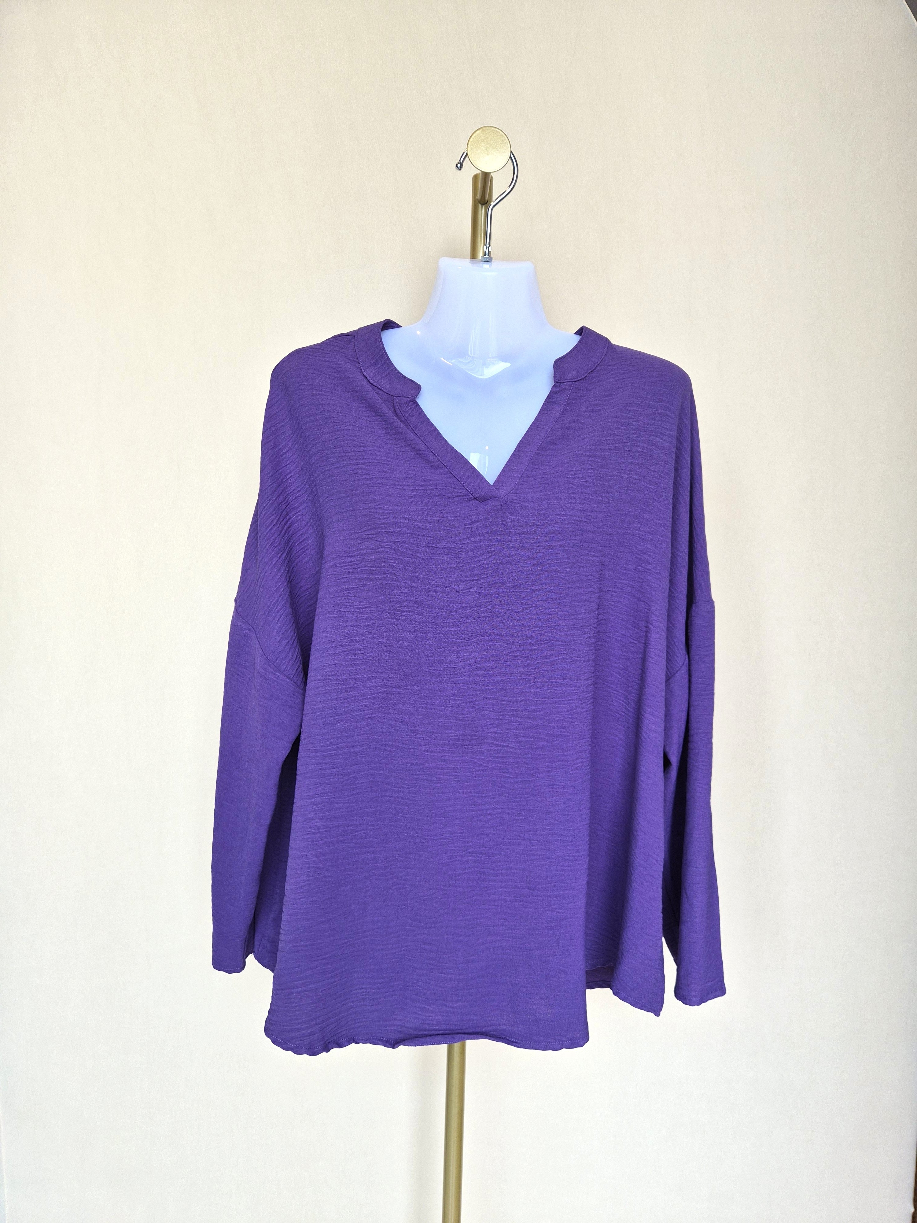 Purple Relaxed Blouse Size: L
