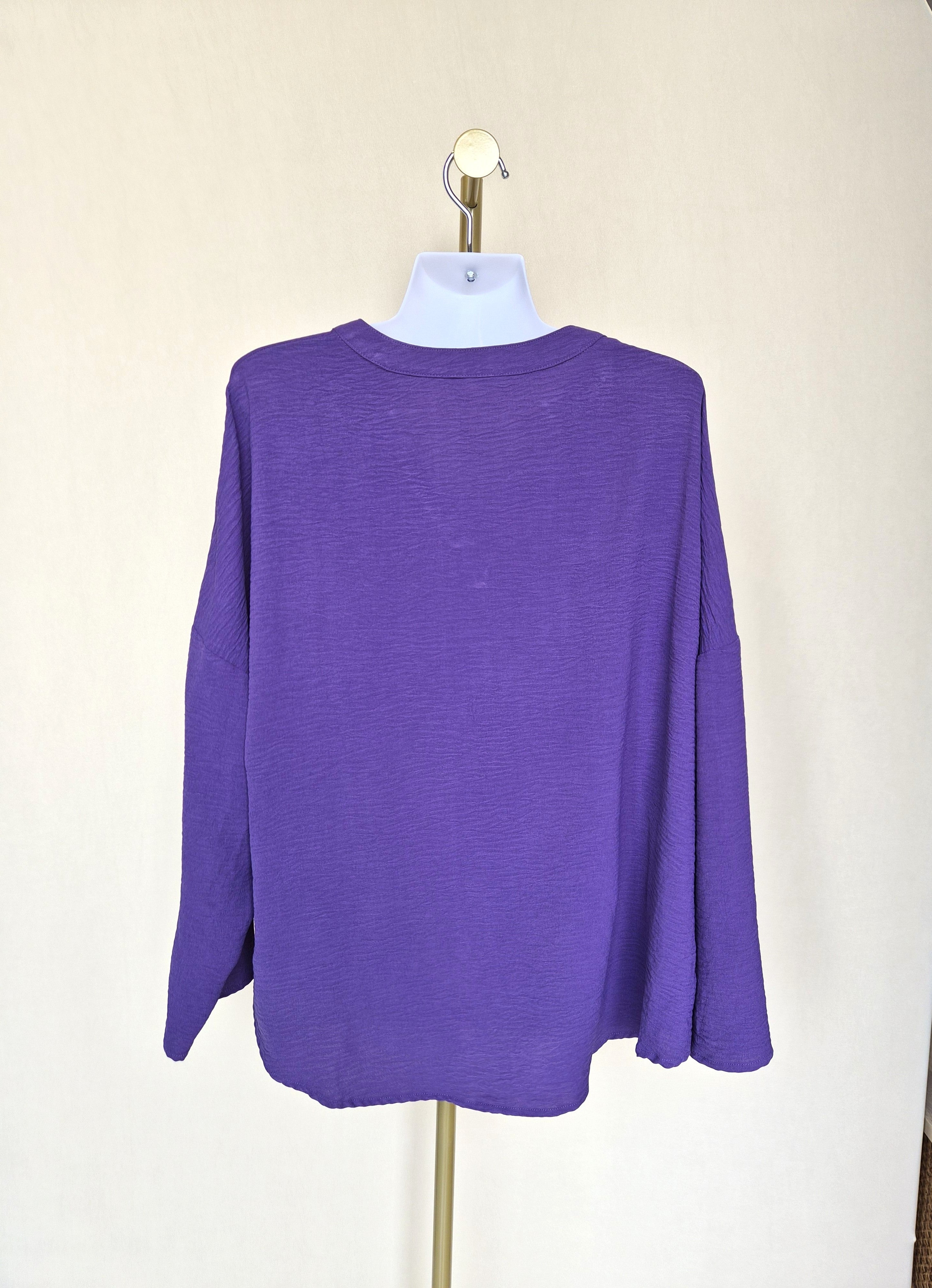 Purple Relaxed Blouse Size: L