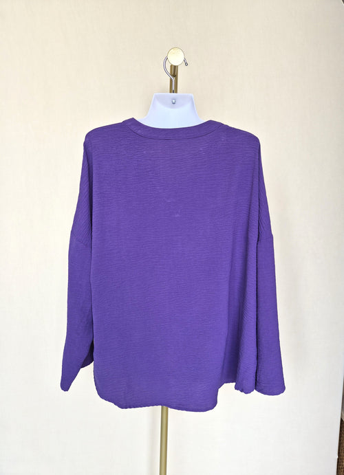 Purple Relaxed Blouse Size: L